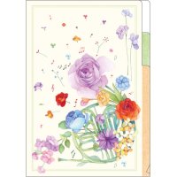 A5クリアファイル(2ポケット)　花とホルン　◇ゆうパケット発送可