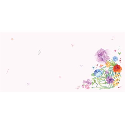 画像2: 一筆箋　花とホルン　※在庫限り　※ご購入1個につき30ポイント付与(会員登録要)　◇ゆうパケット発送可