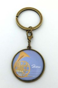 ガラスキーホルダー　ホルン　※在庫限り　※ご購入1個につき38ポイント付与(会員登録要)　◇ゆうパケット発送可