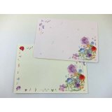 ミニレターセット　花とホルン　◇ゆうパケット発送可