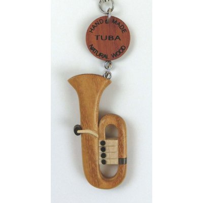 画像1: 手作りの木製ストラップ チューバ ◇ゆうパケット発送可