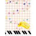 ミュージッククリアファイル　鍵盤＆管楽器　◇ゆうパケット発送可