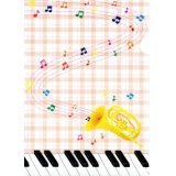 ミュージッククリアファイル　鍵盤＆管楽器　◇ゆうパケット発送可