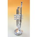 ミニチュア楽器　トランペット　1/6サイズ　シルバー