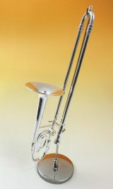 ミニチュア楽器　トロンボーン　1/6サイズ　シルバー