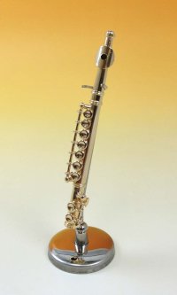 ミニチュア楽器　フルート　1/12サイズ　ゴールド