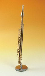 ミニチュア楽器　フルート　1/6サイズ　ゴールド