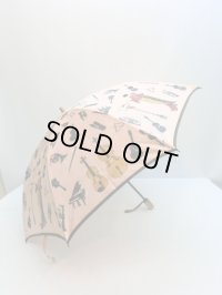 甲州産ほぐし織　婦人折り畳み傘　楽器柄　※在庫限り　※ご購入1個につき1,200ポイント付与(会員登録要)