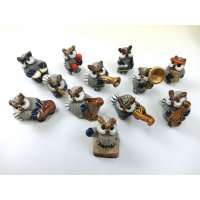 【3割引】陶製フクロウオーケストラ　12点セット 　※店頭展示品　※訳あり　※在庫限り　※588ポイント付与(会員登録要)