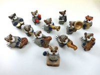 【3割引】陶製フクロウオーケストラ　12点セット 　※店頭展示品　※訳あり　※在庫限り　※588ポイント付与(会員登録要)