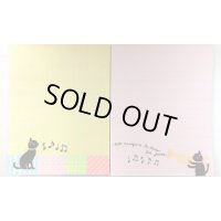 黒猫ミィー　付箋メモ　音符　※在庫限り　※ご購入1個につき38ポイント付与(会員登録要)　◇ゆうパケット発送可