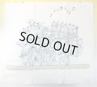 猫のオーケストラ　バスタオル　ブルー　※在庫限り　※ご購入1個につき300ポイント付与(会員登録要)