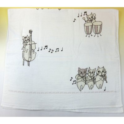 画像2: 猫のオーケストラ　バスタオル　グレー　※在庫限り　※ご購入1個につき300ポイント付与(会員登録要)