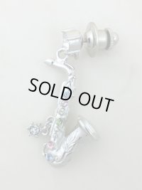 ピンブローチ　サックス　シルバー　※在庫限り　※ご購入1個につき150ポイント付与(会員登録要)　◇ゆうパケット発送可