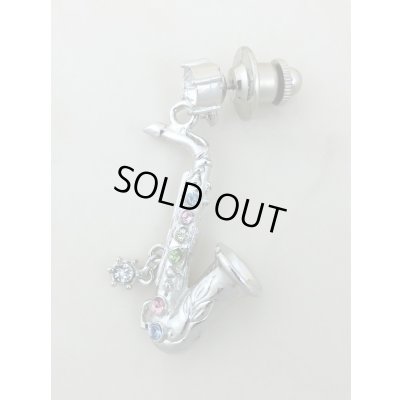 画像1: ピンブローチ　サックス　シルバー　※在庫限り　※ご購入1個につき150ポイント付与(会員登録要)　◇ゆうパケット発送可
