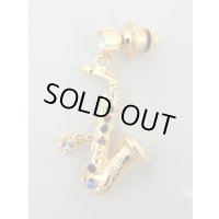 ピンブローチ　サックス　ゴールド　※在庫限り　※ご購入1個につき150ポイント付与(会員登録要)　◇ゆうパケット発送可