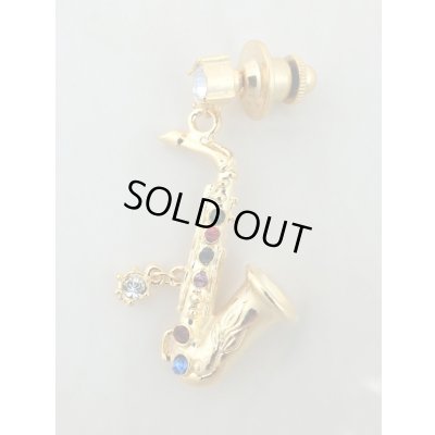 画像1: ピンブローチ　サックス　ゴールド　※在庫限り　※ご購入1個につき150ポイント付与(会員登録要)　◇ゆうパケット発送可