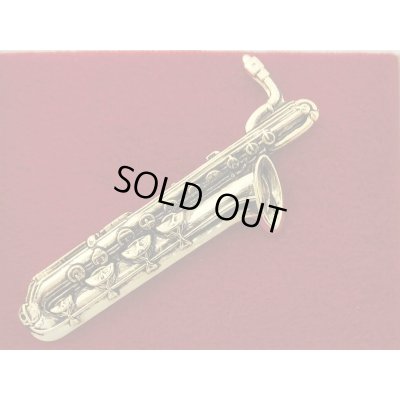 画像1: スタンダードブローチ　バリトンサックス　ゴールド