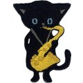 プティデポーム　アップリケワッペン　くろねこ　◇ゆうパケット発送可