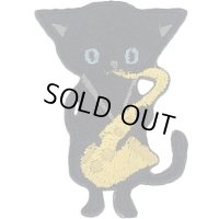 プティデポーム　アップリケワッペン　くろねこ　◇ゆうパケット発送可