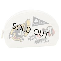 ミッキー＆プルート　ワッペン風刺繍ペンポーチ　※在庫限り　※ご購入1個につき148ポイント付与(会員登録要)