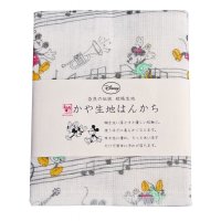 かや生地はんかち　音符ステップ　◇ゆうパケット発送可