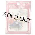 Atelier Bonheur du jour　木製ボタンピンブローチ　楽譜　ピアノと楽器　◇ゆうパケット発送可