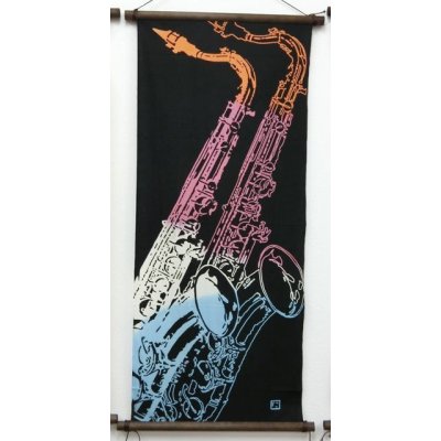 画像4: にじゆら手ぬぐい　サックス　◇ゆうパケット発送可