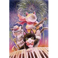 ポストカード　Strings Cat「アップビート・サマー！」　◇ゆうパケット発送可