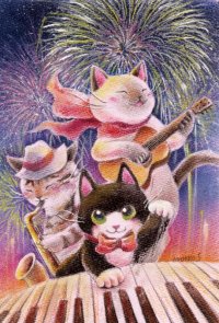 ポストカード　Strings Cat「アップビート・サマー！」　◇ゆうパケット発送可