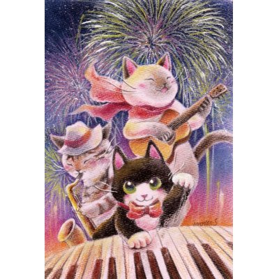 画像1: ポストカード　Strings Cat「アップビート・サマー！」　◇ゆうパケット発送可