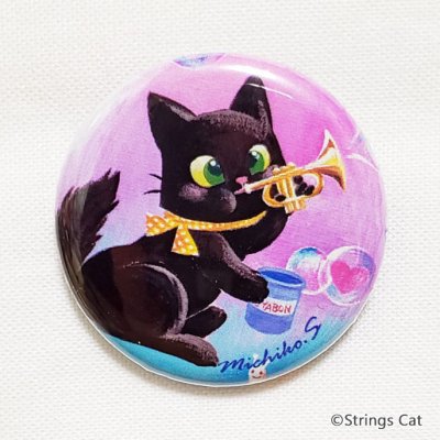 画像1: 缶バッジ　Strings Cat　トランペット　◇ゆうパケット発送可