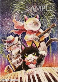 ジグレー絵画　Strings Cat「アップビート・サマー」　SM号