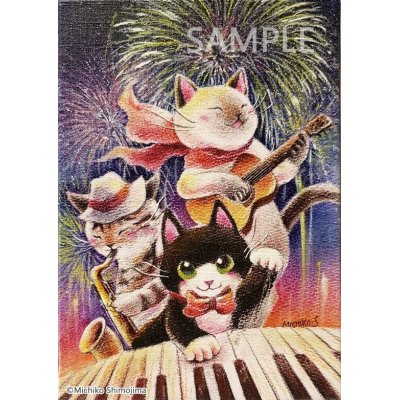 画像1: ジグレー絵画　Strings Cat「アップビート・サマー」　SM号