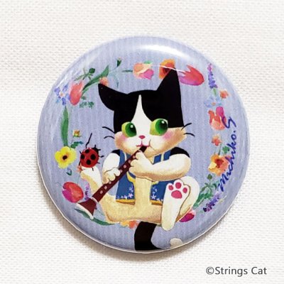 画像1: 缶バッジ　Strings Cat　クラリネット　◇ゆうパケット発送可