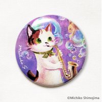 缶バッジ　Strings Cat　サックス　◇ゆうパケット発送可