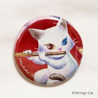 缶バッジ　Strings Cat　フルート　◇ゆうパケット発送可
