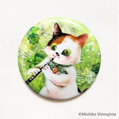 画像1: 缶バッジ　Strings Cat　オーボエ　◇ゆうパケット発送可