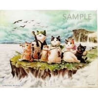 ジグレー絵画　Strings Cat「大空に希望を抱いて」　F3号
