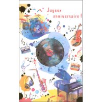 グリーティングカード 　誕生日　「音楽」　◇ゆうパケット発送可