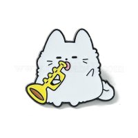 輸入ブローチ　猫　トランペット　◇ゆうパケット発送可