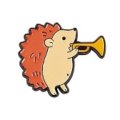 輸入ブローチ　ハリネズミ　トランペット　◇ゆうパケット発送可