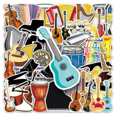 画像1: 輸入シール　50枚　音楽8　◇ゆうパケット発送可