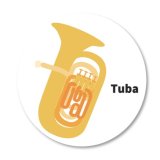 楽器缶バッジ　チューバ　◇ゆうパケット発送可