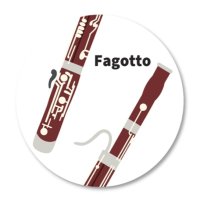 楽器缶バッジ　ファゴット　◇ゆうパケット発送可