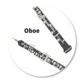 楽器缶バッジ　オーボエ　◇ゆうパケット発送可