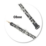 楽器缶バッジ　オーボエ　◇ゆうパケット発送可