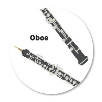 楽器缶バッジ　オーボエ　◇ゆうパケット発送可