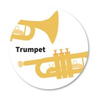 楽器缶バッジ　トランペット　◇ゆうパケット発送可