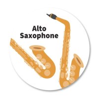 楽器缶バッジ　アルトサックス　◇ゆうパケット発送可